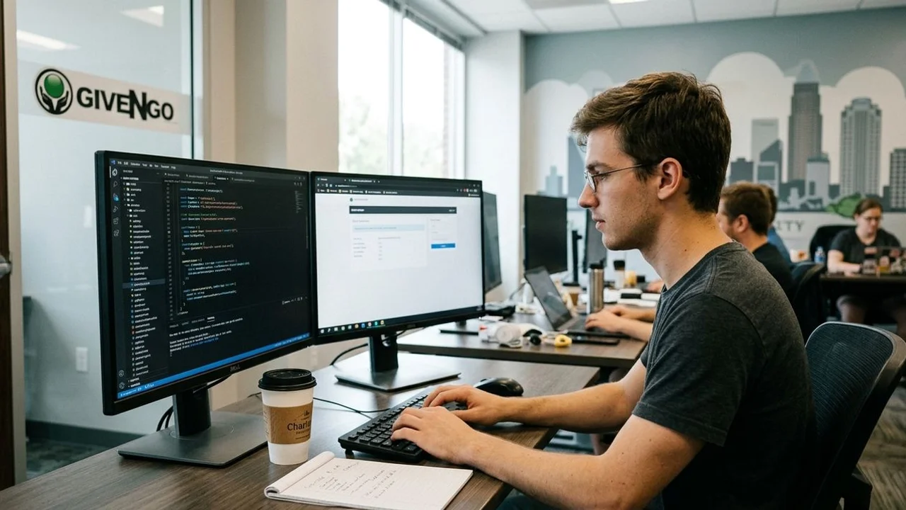 Junior web developer at a Charlotte small agency desk