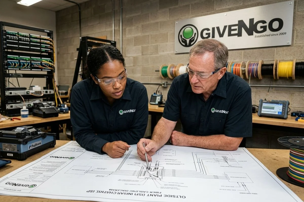 Fiber Optic Training demonstration on a Charlotte training site