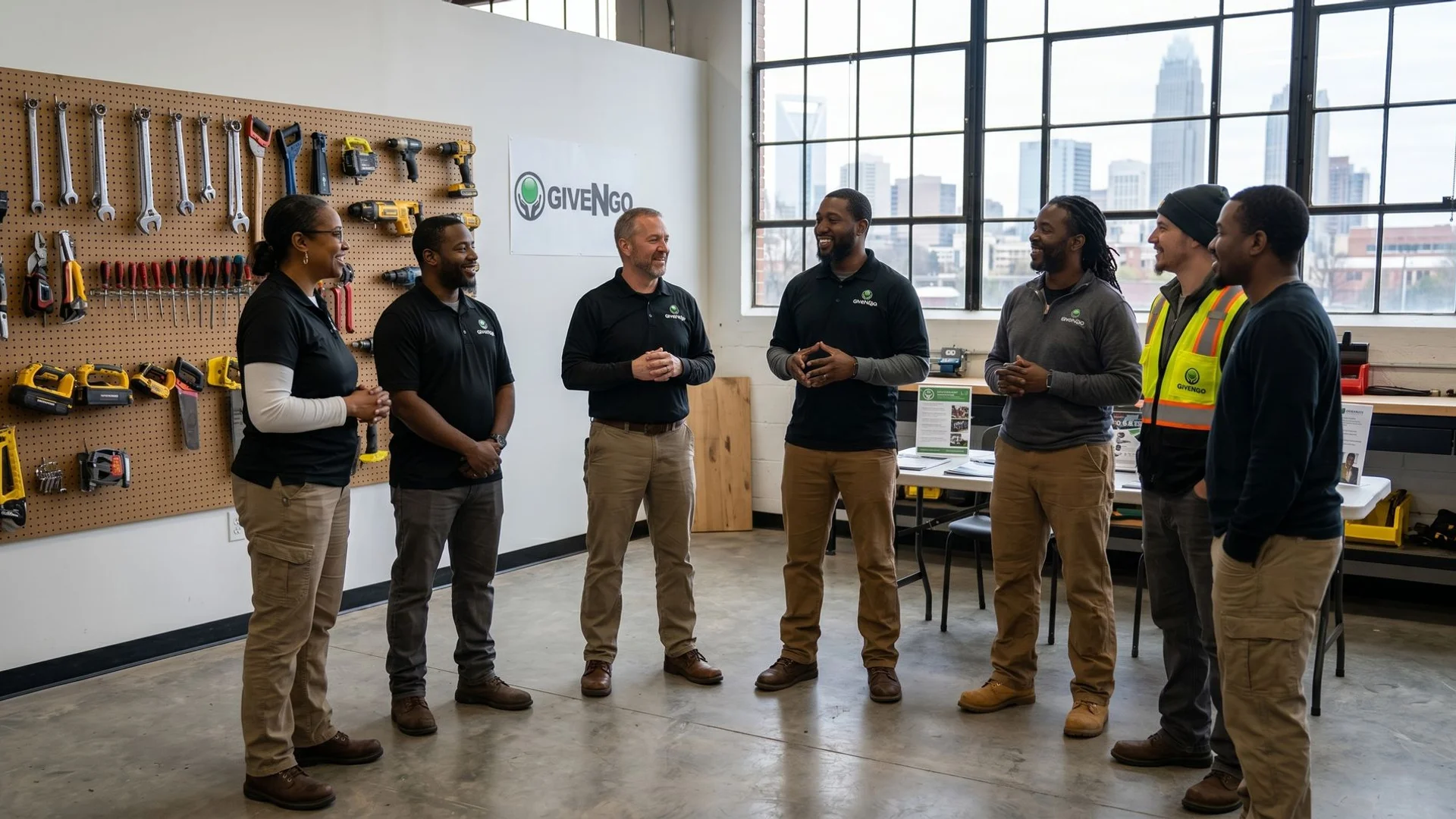 Give N Go team of instructors and leadership inside a Charlotte training facility