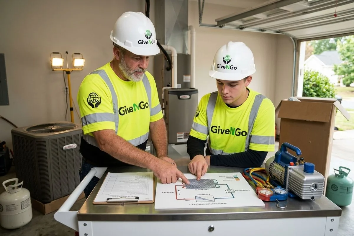 HVAC Training demonstration on a Charlotte training site